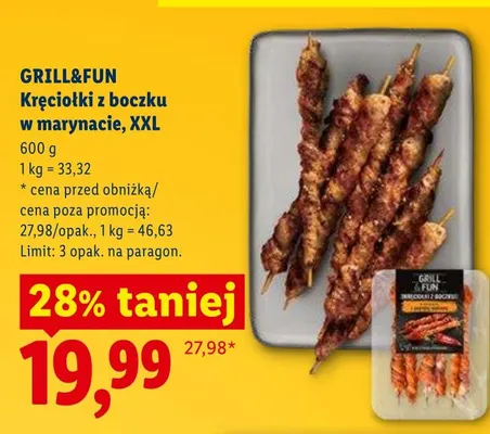 Kręciołki z boczku w marynacie XXL Grill&Fun promocja w Lidl