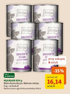 Mokra karma dla psa MjAMjAM promocja w MAXI ZOO