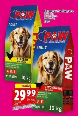 Karma sucha dla psów PAW z wołowiną promocja w Prim Market