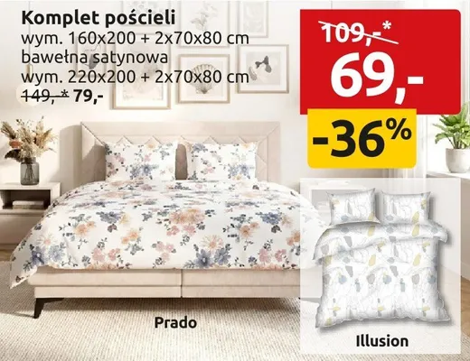 Komplet pościeli Illusion wym. 220x200+2x70x80cm bawełna satynowa promocja w Black Red White