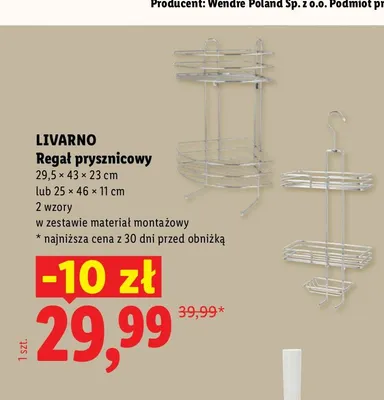 Regał prysznicowy Livarno promocja w Lidl