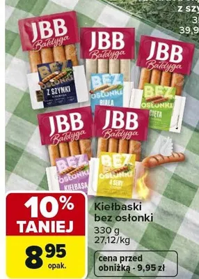 Kiełbaski bez osłonki promocja w Carrefour Market