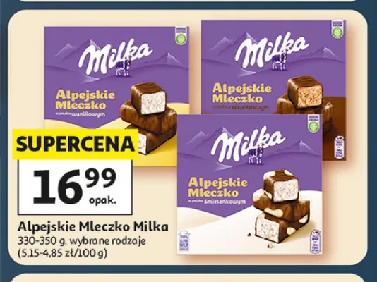 Alpejskie Mleczko Milka o smaku czekoladowym promocja w Auchan