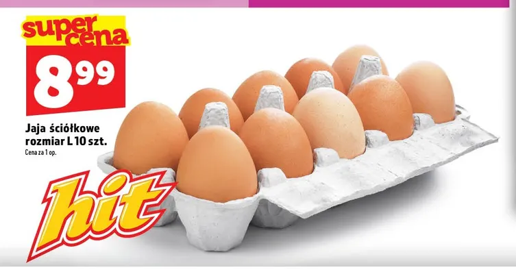 Jajka kurze ściółkowe rozmiar L 10 szt promocja w TOPAZ