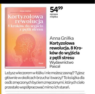 Książka Kortyzolowa rewolucja. 8 kroków do wyjścia z pętli stresu Anna Gniłka promocja w Empik