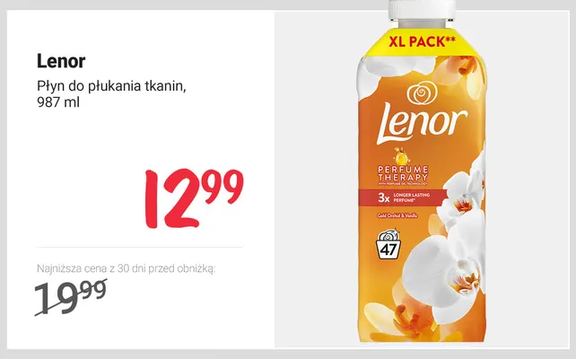 Płyn do płukania tkanin Lenor promocja w Rossmann