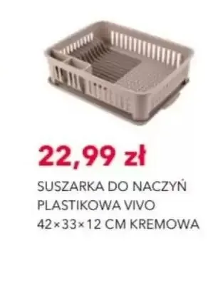 Suszarka do naczyń plastikowa Vivo 42x33x12 cm kremowa promocja w Nela