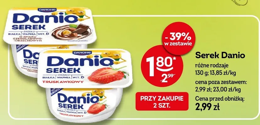 Serek Danio różne rodzaje promocja w Żabka