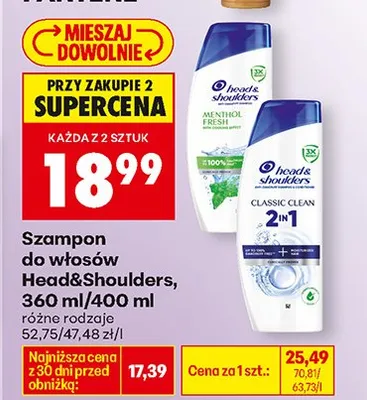 Szampon do włosów, różne rodzaje promocja w Biedronka