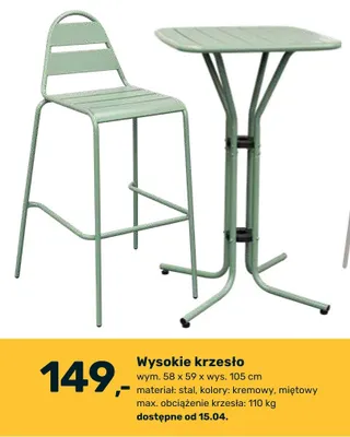 Wysokie krzesło promocja w Bricomarche