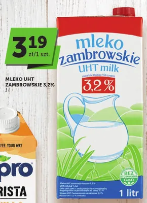 Mleko UHT Zambrowskie 3,2% promocja w ABC