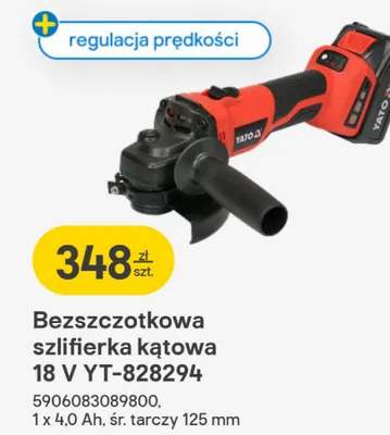 Bezszczotkowa szlifierka kątowa 18 V YT-828294 promocja w Castorama