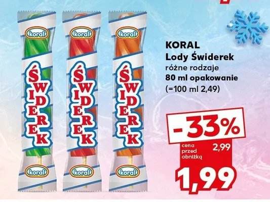 Lody Świderek Koral 80ml promocja w Kaufland
