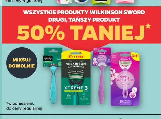 Maszynki do golenia Intuition Comfort Wilkinson Sword 4-pak promocja w Netto