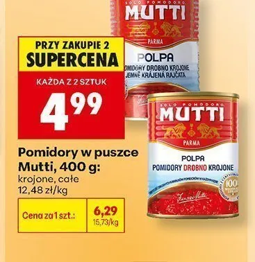 Pomidory w puszce całe Mutti promocja w Biedronka