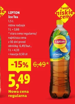 Herbata mrożona Lipton Ice Tea promocja w Lidl