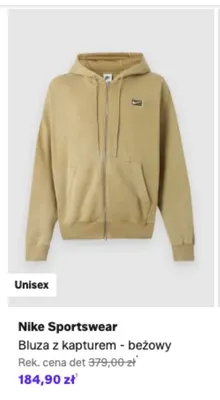 Bluza z kapturem Nike Sportswear beżowa promocja w Lounge by Zalando