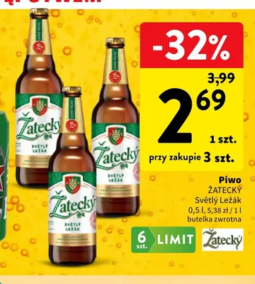 Piwo Žatecký Světlý Ležák promocja w Intermarche