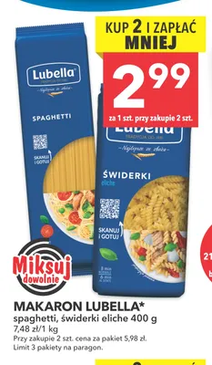 Makaron świderki eliche Lubella promocja w LEWIATAN