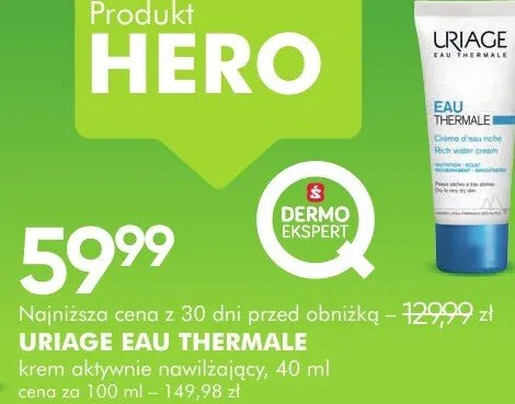 Krem Uriage Eau Thermale aktywnie nawilżający, 40 ml promocja w Makro