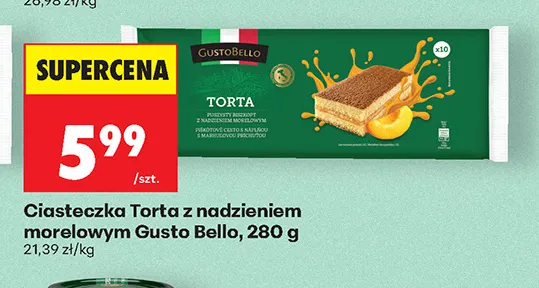 Ciasteczka Torta z nadzieniem morelowym Gusto Bello promocja w Biedronka