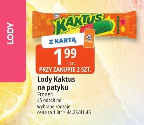 Lody Kaktus na patyku promocja w Leclerc