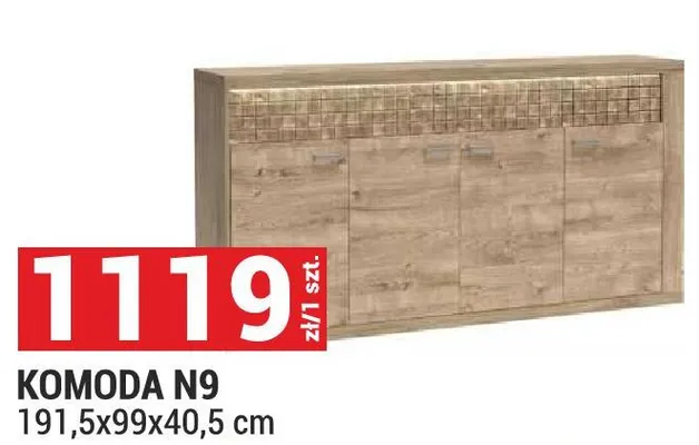 Komoda System Natural N9 kratka Ribbeck 191,5x99x40,5cm promocja w Merkury Market