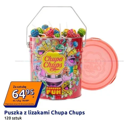 Puszka z lizakami Chupa Chups 120-pak promocja w Action