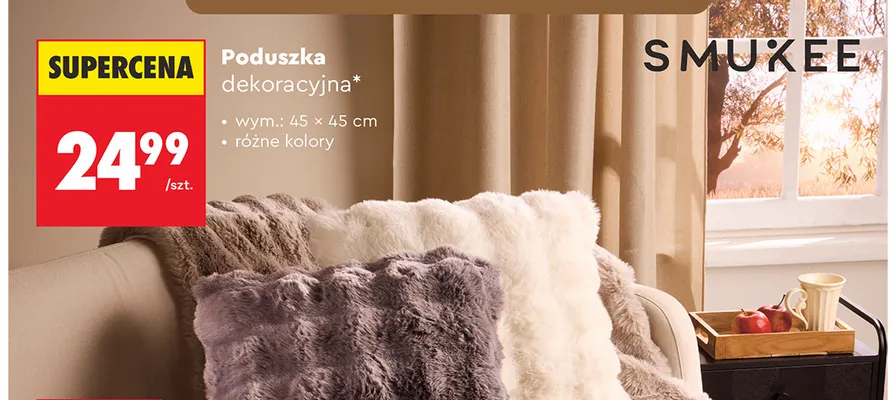 Poduszka dekoracyjna 45x45 cm Smukee promocja w Biedronka