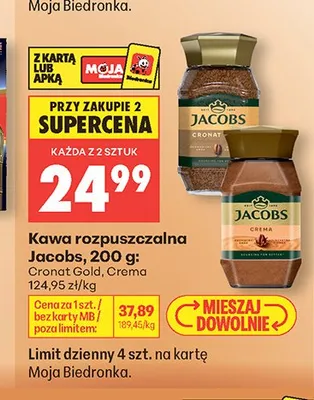 Kawa rozpuszczalna Jacobs Cronat Gold promocja w Biedronka