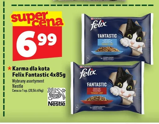Karma dla kota Felix Fantastic 4-pak 85 g promocja w TOPAZ
