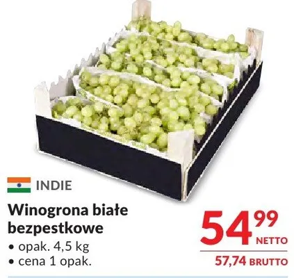 Winogrona Winogrona białe bezpestkowe promocja w Makro