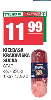 Kiełbasa krakowska sucha SPAR promocja w SPAR