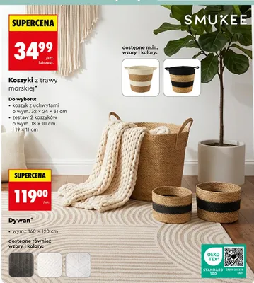 Koszyki z trawy morskiej promocja w Biedronka