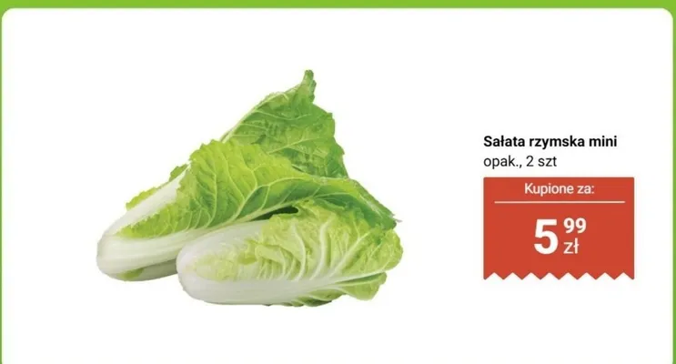 Sałata rzymska mini, 2 szt. promocja w Biedronka