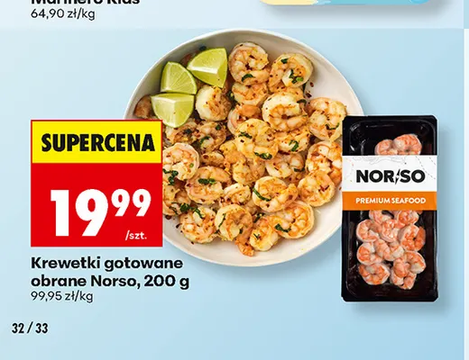 Krewetki gotowane obrane Norso promocja w Biedronka