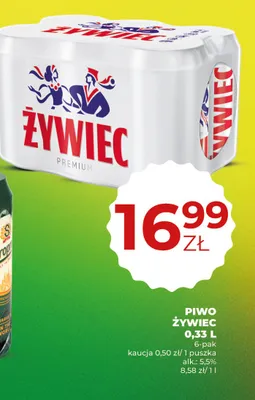 Piwo Żywiec Premium 6-pak 330 ml promocja w Duży Ben