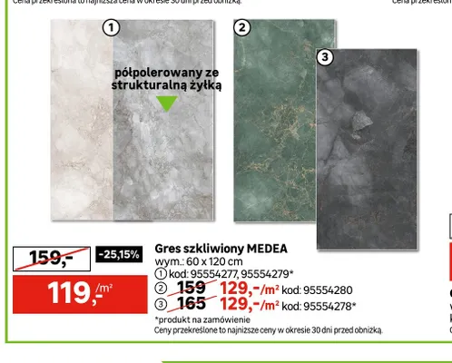 Gres szkliwiony Medea promocja w Leroy Merlin