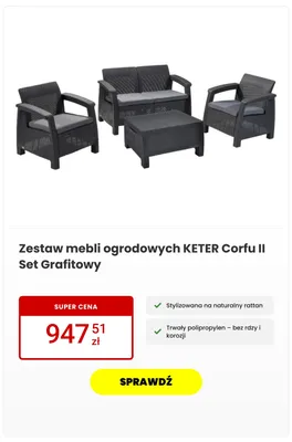 Zestaw mebli ogrodowych Keter Corfu II Set promocja w Media Expert