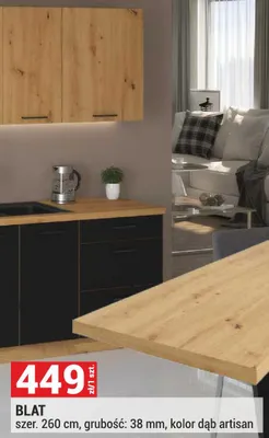 Blat 260cm, grubość 38mm promocja w Merkury Market