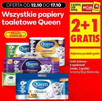 Papier toaletowy Queen Rumianek promocja w Biedronka