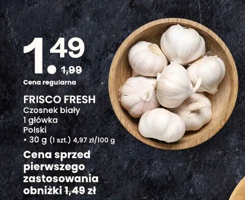 Czosnek biały 1 główka polski Frisco Fresh promocja w Frisco