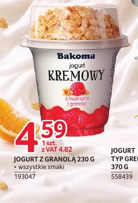 Jogurt z granolą Bakoma promocja w Selgros