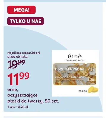 Oczyszczające płatki do twarzy Erne promocja w Rossmann