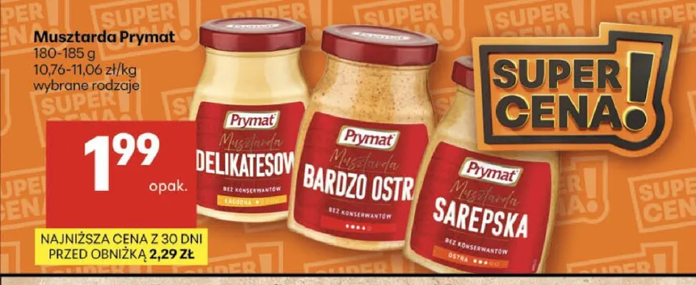 Musztarda Bardzo Ostra Prymat promocja w Delikatesy Centrum
