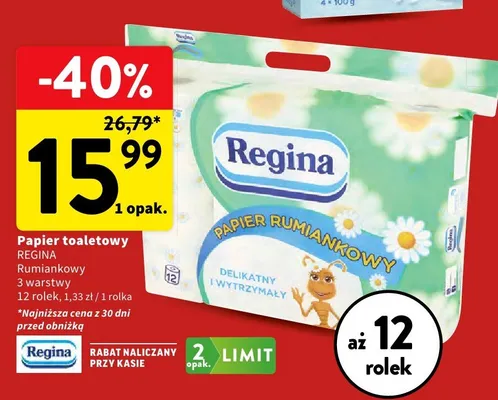 Papier toaletowy Rumiankowy 3 warstwy promocja w Intermarche