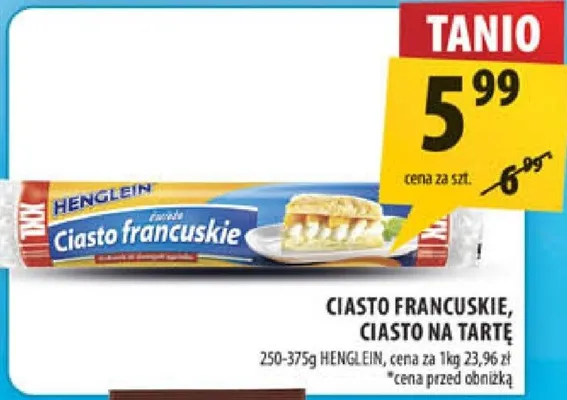 Ciasto na tartę Henglein promocja w Arhelan