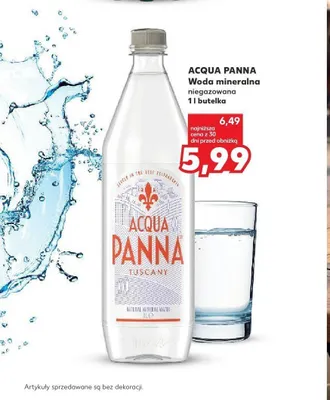 Woda mineralna niegazowana Acqua Panna promocja w Kaufland