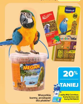 Mieszanka pełnoporcjowa dla papug falistych Megan Tip-Top promocja w Carrefour
