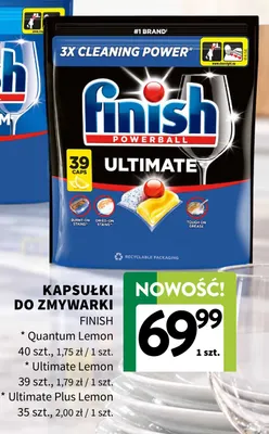 Kapsułki do zmywarki Finish Ultimate Plus Lemon promocja w Intermarche